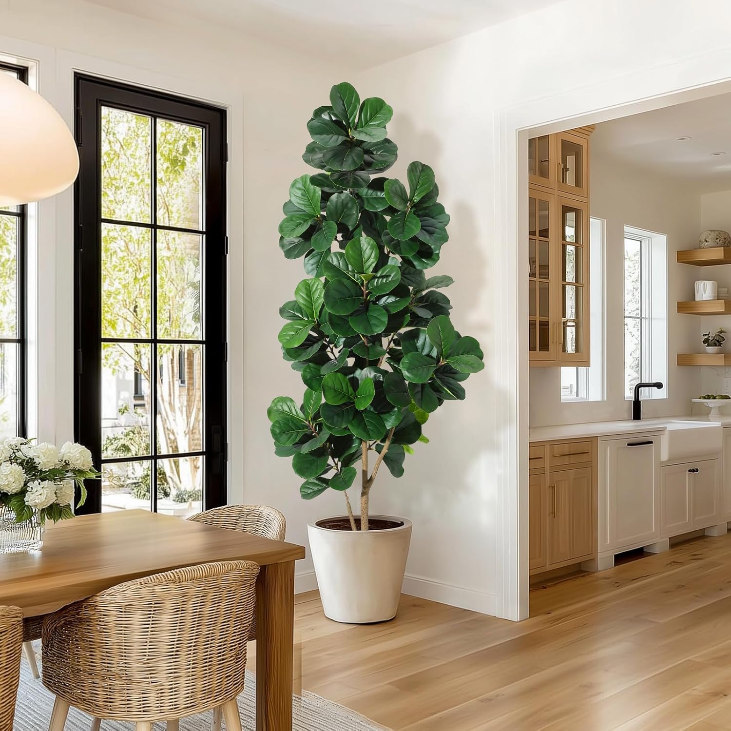 Ficus Lyrata Tree - Albero di fico artificiale con foglie